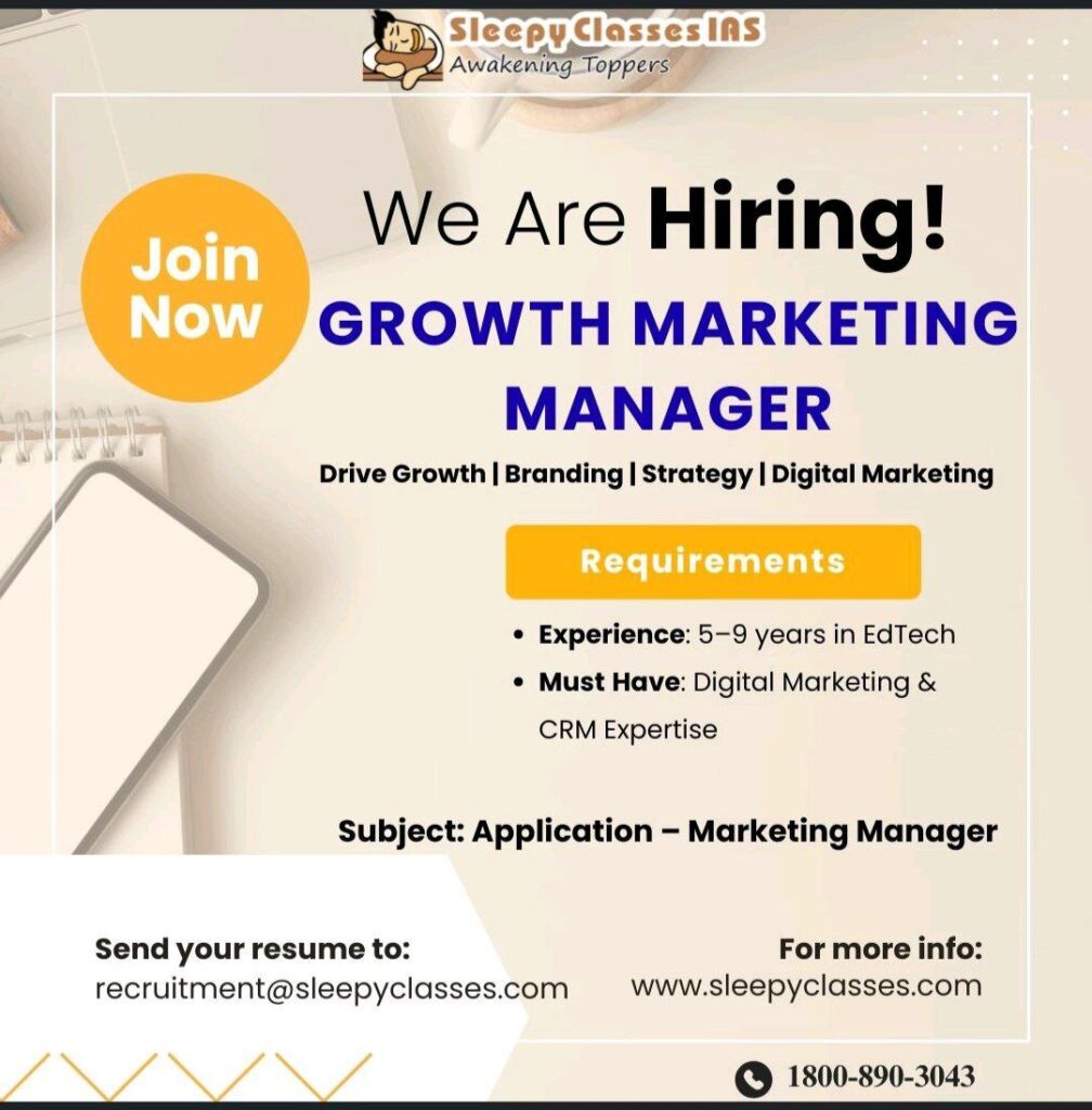 Sleepy Classes IAS jobs