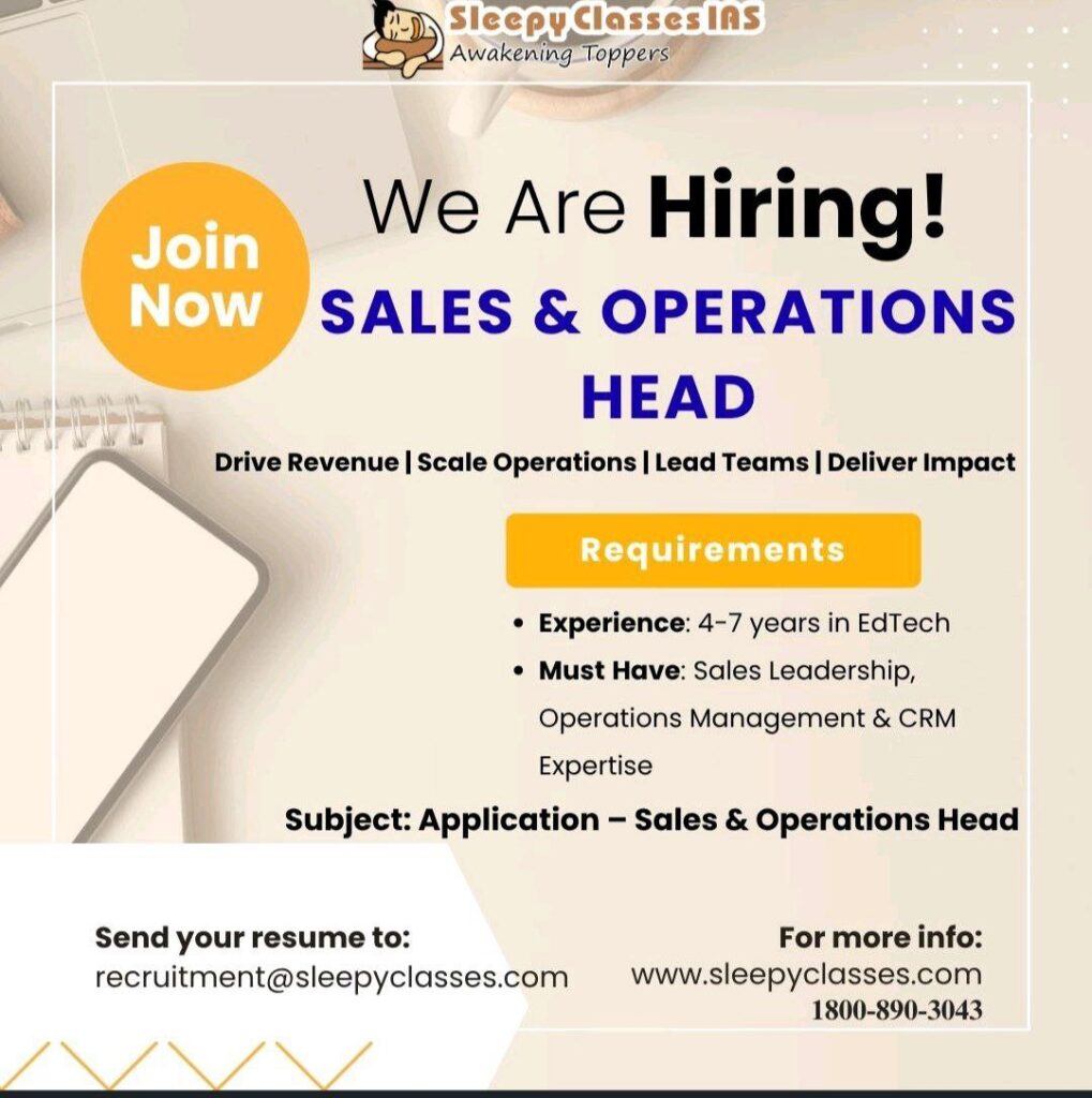 Sleepy Classes IAS Jobs